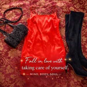 Orange Satin Mini Dress Only